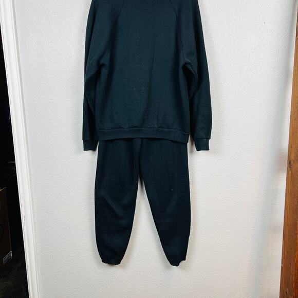 Tultex Sweatsuit Sweatshirt Sweatpants Set Black 90s / early Y2K - M/L - Picture 8 of 8